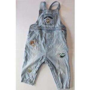 Disney Toy Story Toddler Denim Jean Overalls Embroidered Size 24 Months